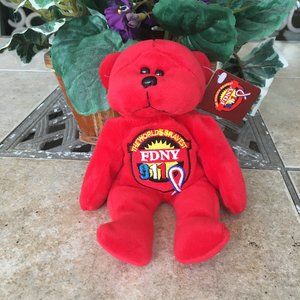 ORIGINAL 9/11 Memorial Rescue FDNY 2001 Plush Bear